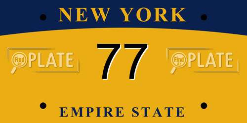 77 New York License Plate