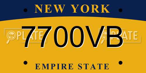 7700VB New York License Plate