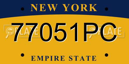 77051PC New York License Plate