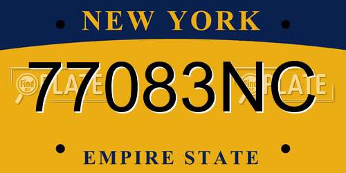 77083NC New York License Plate