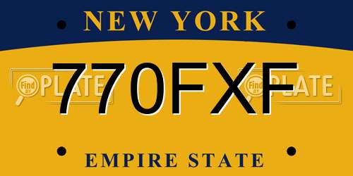 770FXF New York License Plate