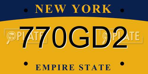 770GD2 New York License Plate