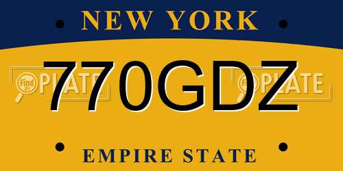 770GDZ New York License Plate