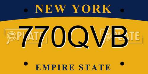 770QVB New York License Plate