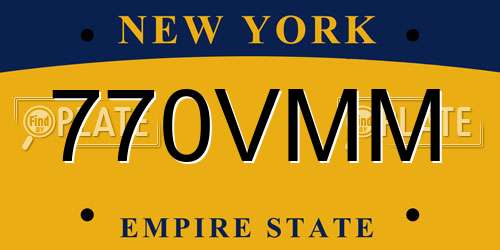 770VMM New York License Plate