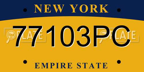 77103PC New York License Plate