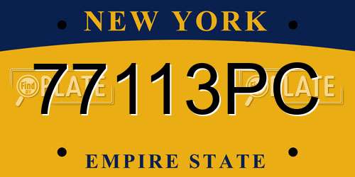 77113PC New York License Plate