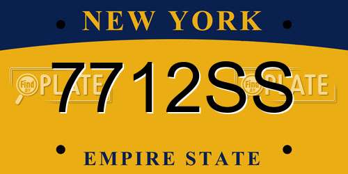 7712SS New York License Plate