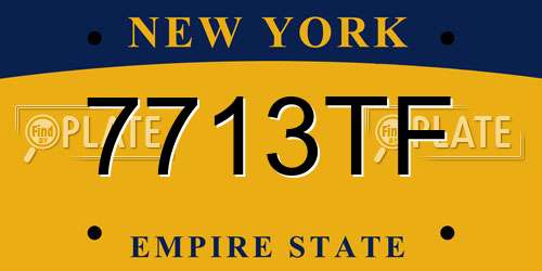 7713TF New York License Plate