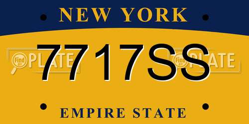 7717SS New York License Plate