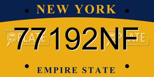 77192NF New York License Plate