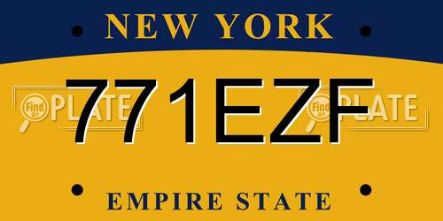 771EZF New York License Plate