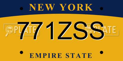 771ZSS New York License Plate