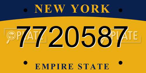 7720587 New York License Plate
