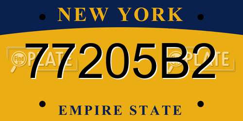 77205B2 New York License Plate