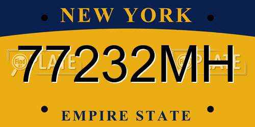 77232MH New York License Plate