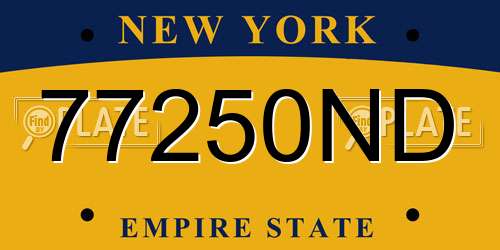 77250ND New York License Plate