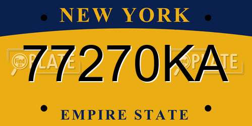 77270KA New York License Plate