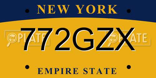 772GZX New York License Plate