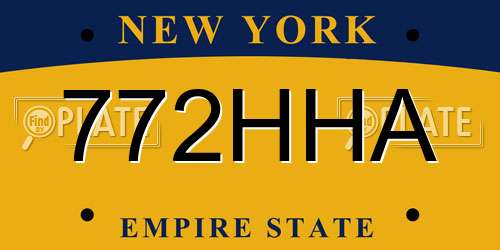 772HHA New York License Plate