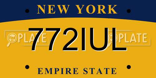 772IUL New York License Plate