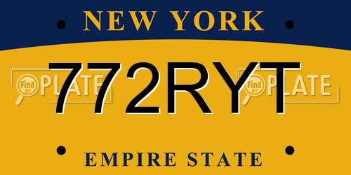 772RYT New York License Plate