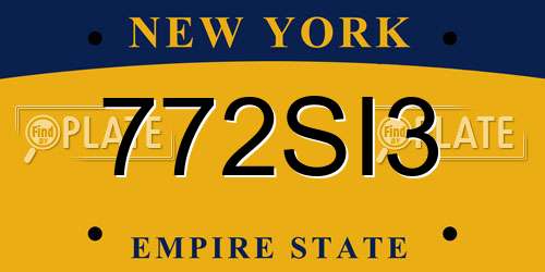 772SI3 New York License Plate