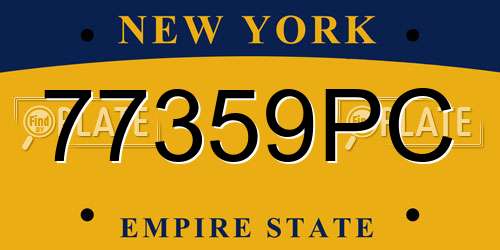 77359PC New York License Plate