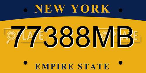 77388MB New York License Plate