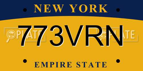 773VRN New York License Plate