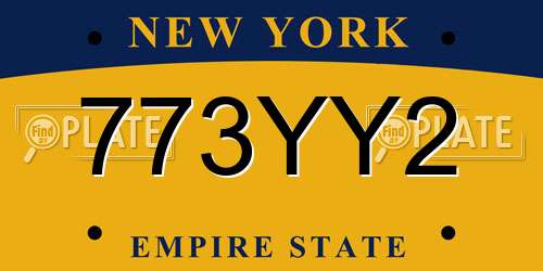 773YY2 New York License Plate