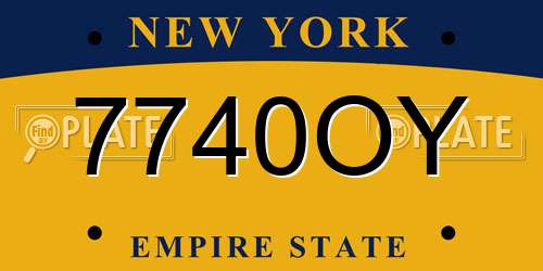 7740OY New York License Plate