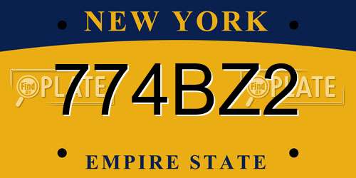 774BZ2 New York License Plate