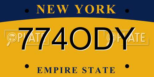 774ODY New York License Plate