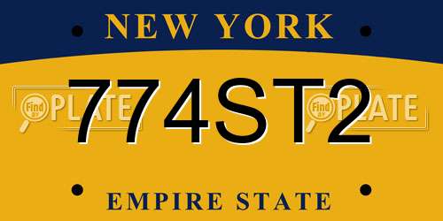 774ST2 New York License Plate