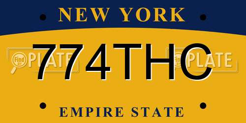 774THC New York License Plate