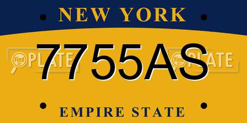 7755AS New York License Plate