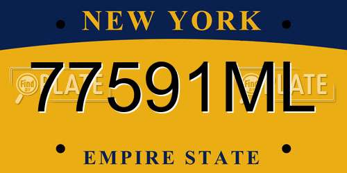 77591ML New York License Plate