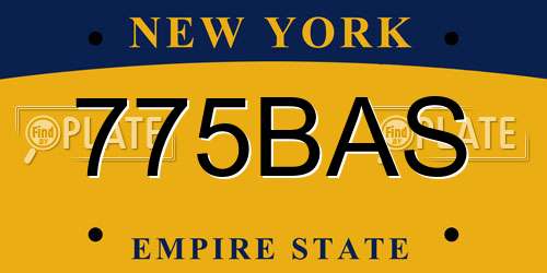 775BAS New York License Plate