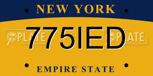 775IED New York License Plate