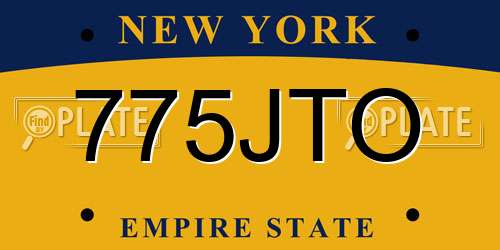 775JTO New York License Plate