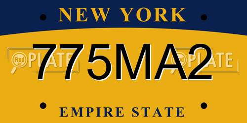 775MA2 New York License Plate