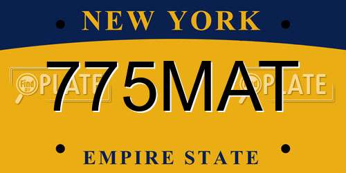 775MAT New York License Plate