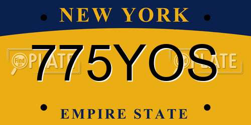 775YOS New York License Plate