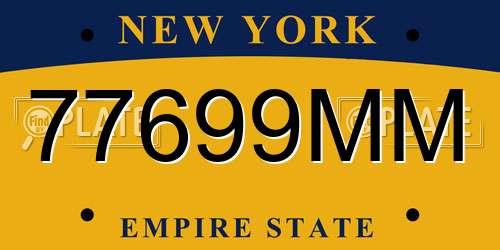 77699MM New York License Plate