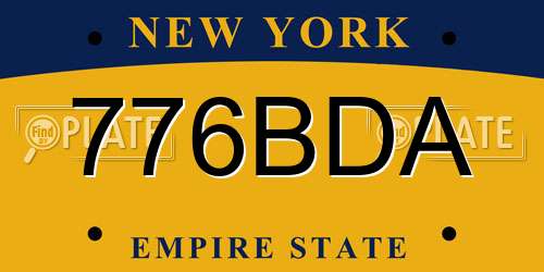 776BDA New York License Plate