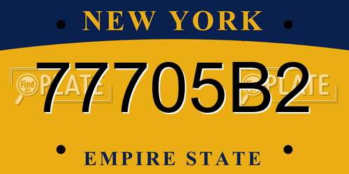 77705B2 New York License Plate