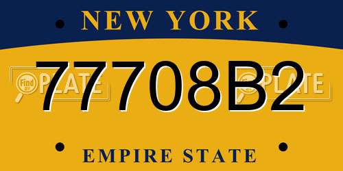 77708B2 New York License Plate