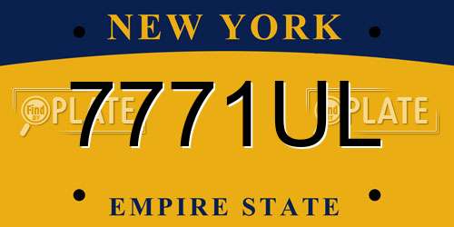 7771UL New York License Plate