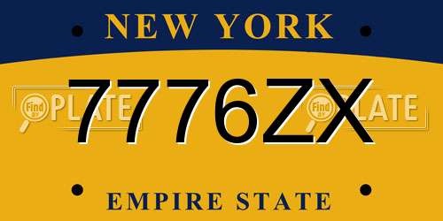 7776ZX New York License Plate